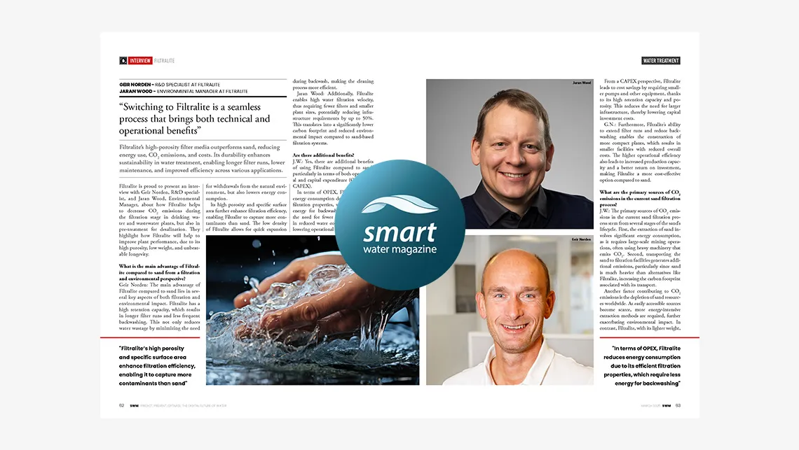 Cover of the Smart Water Magazine interview.