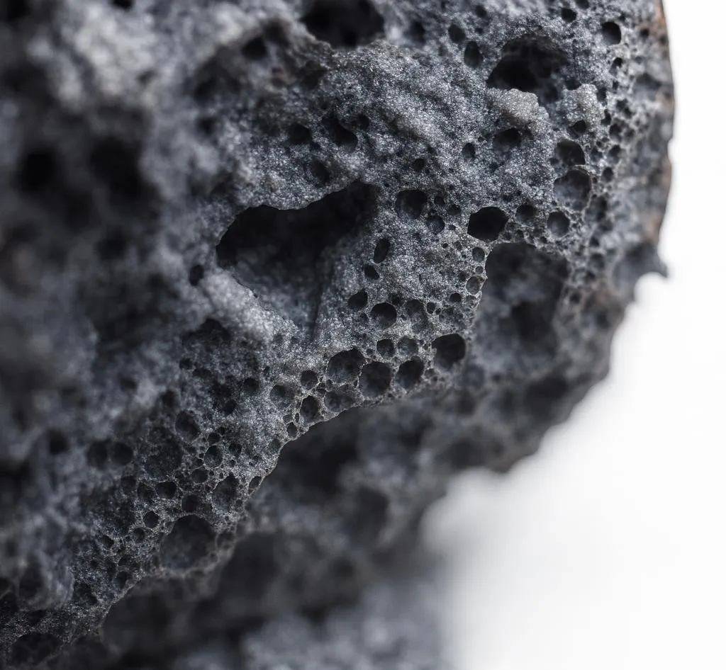 Primer plano de agua superficial con crecimiento de biopelícula.