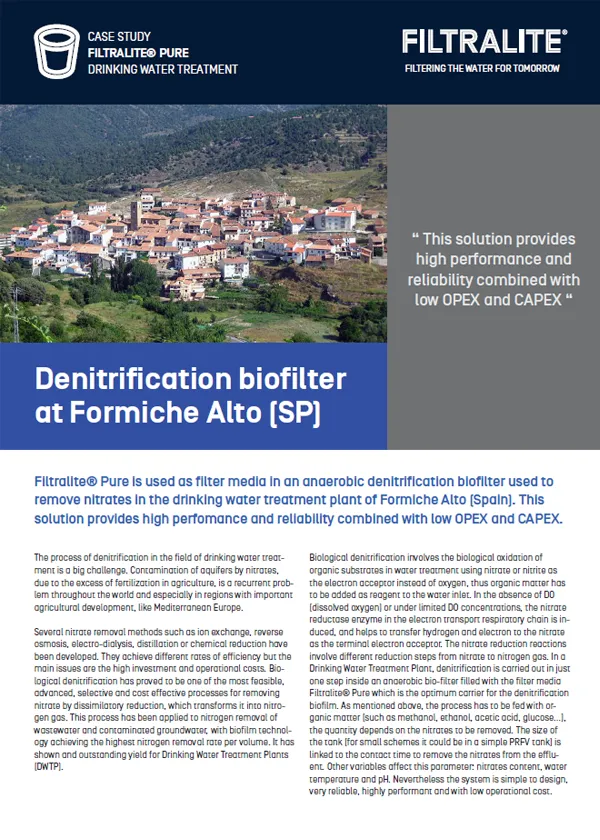 Denitrification biofilter at Formiche Alto (SP)