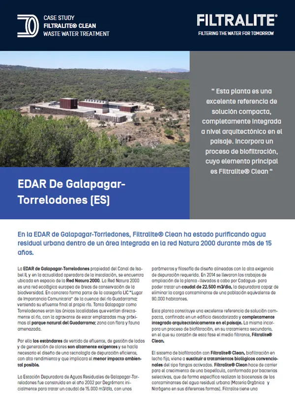 Filtralite Clean - EDAR de Galapagar-Torrelodones
