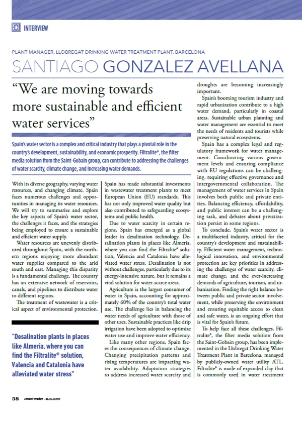 Interview Smart Water Magazine : Santiago Gonzalez Avellana [en anglais]