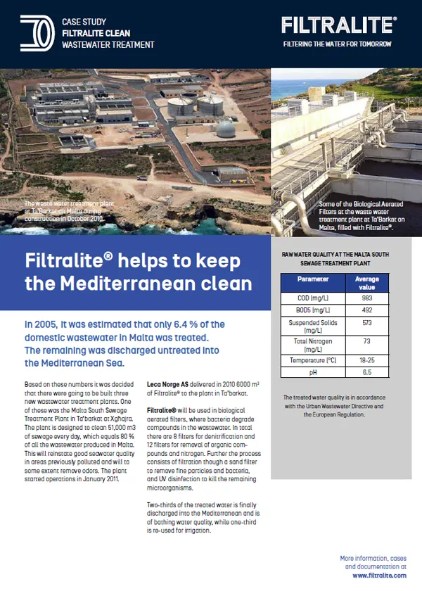 Wastewater treatment plant at Ta’Barkat on Malta [en anglais]