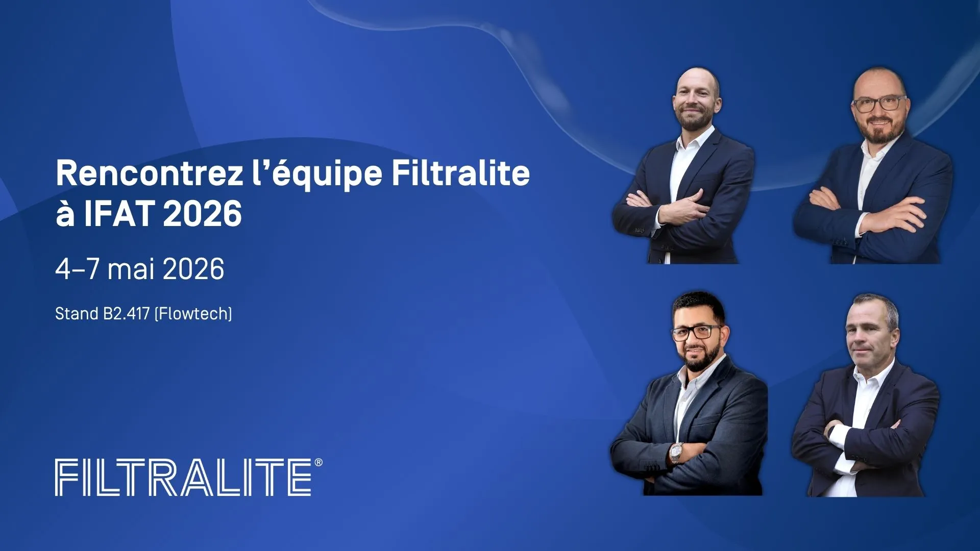 Rencontrez l’équipe Filtralite à IFAT 2026.